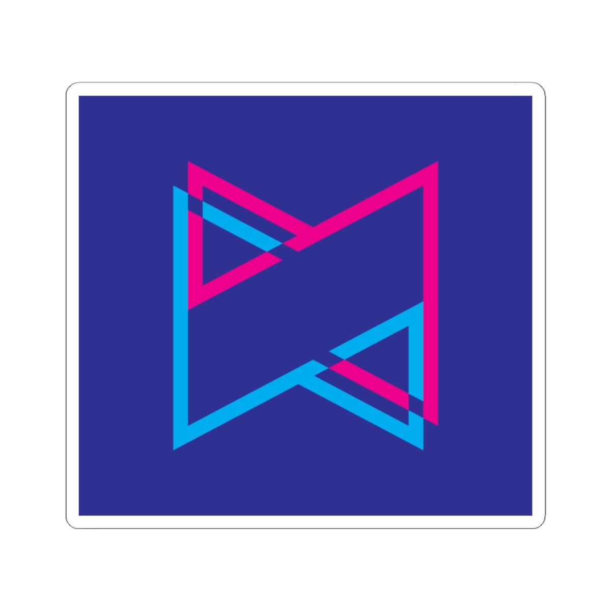 Neon Geometric Bow Sticker | Kiss-Cut Sticker | MKBHD - alternate angle 1, merchandise